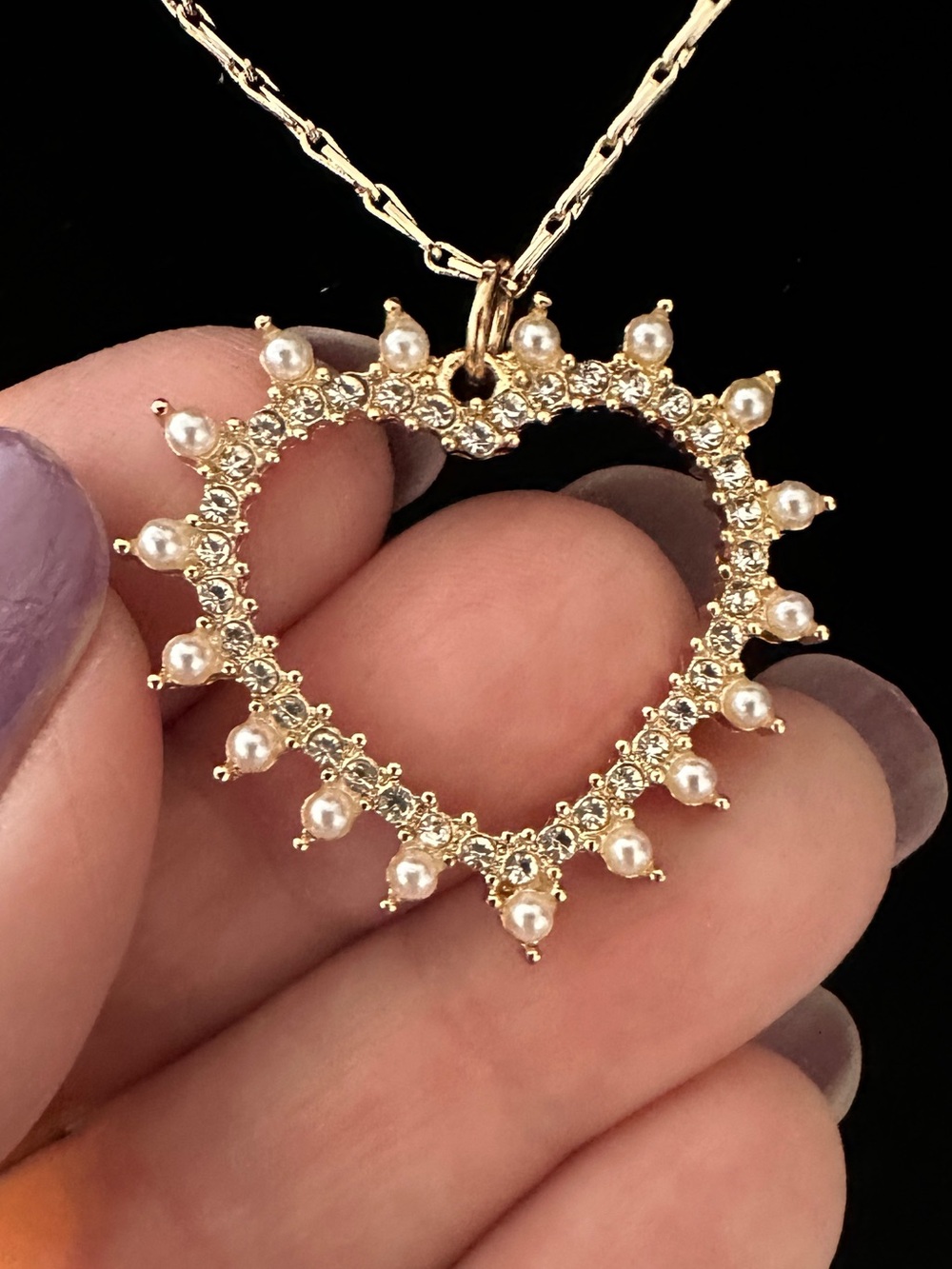 Handmade Necklace with Beautiful Gold Heart Pendant